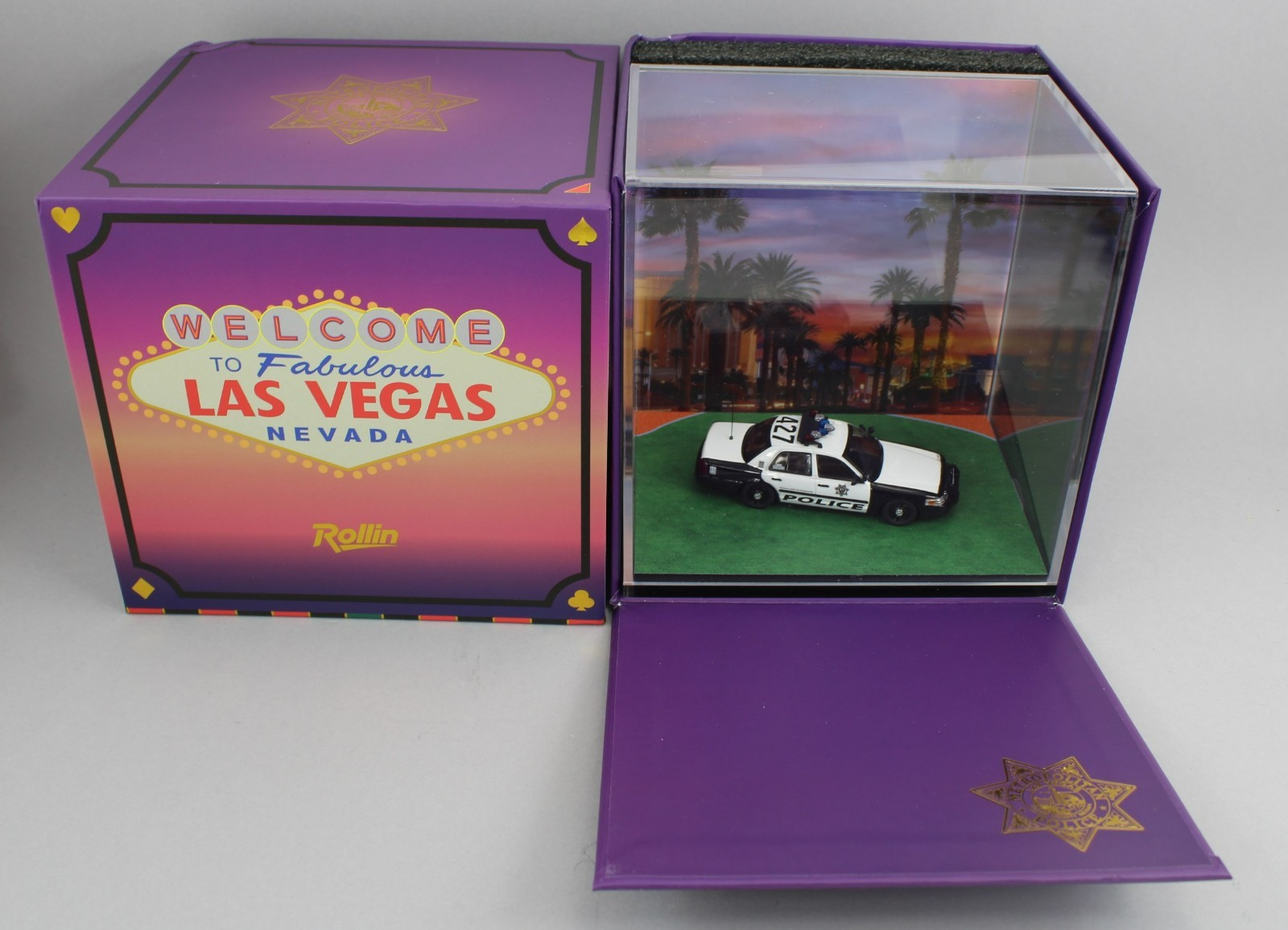 1:64 *ROLLIN DIECAST* LAS VEGAS POLICE *DIORAMA* FORD CROWN VICTORIA Police Car