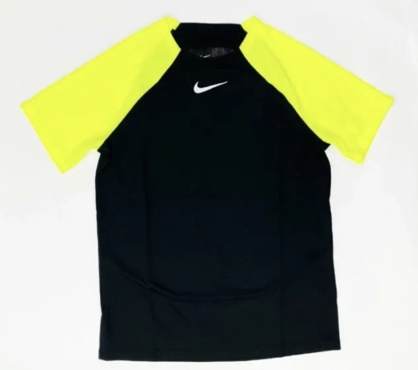 Nike Academy Pro Short Sleeve Football Top Men's Large Black Neon Green DH9225