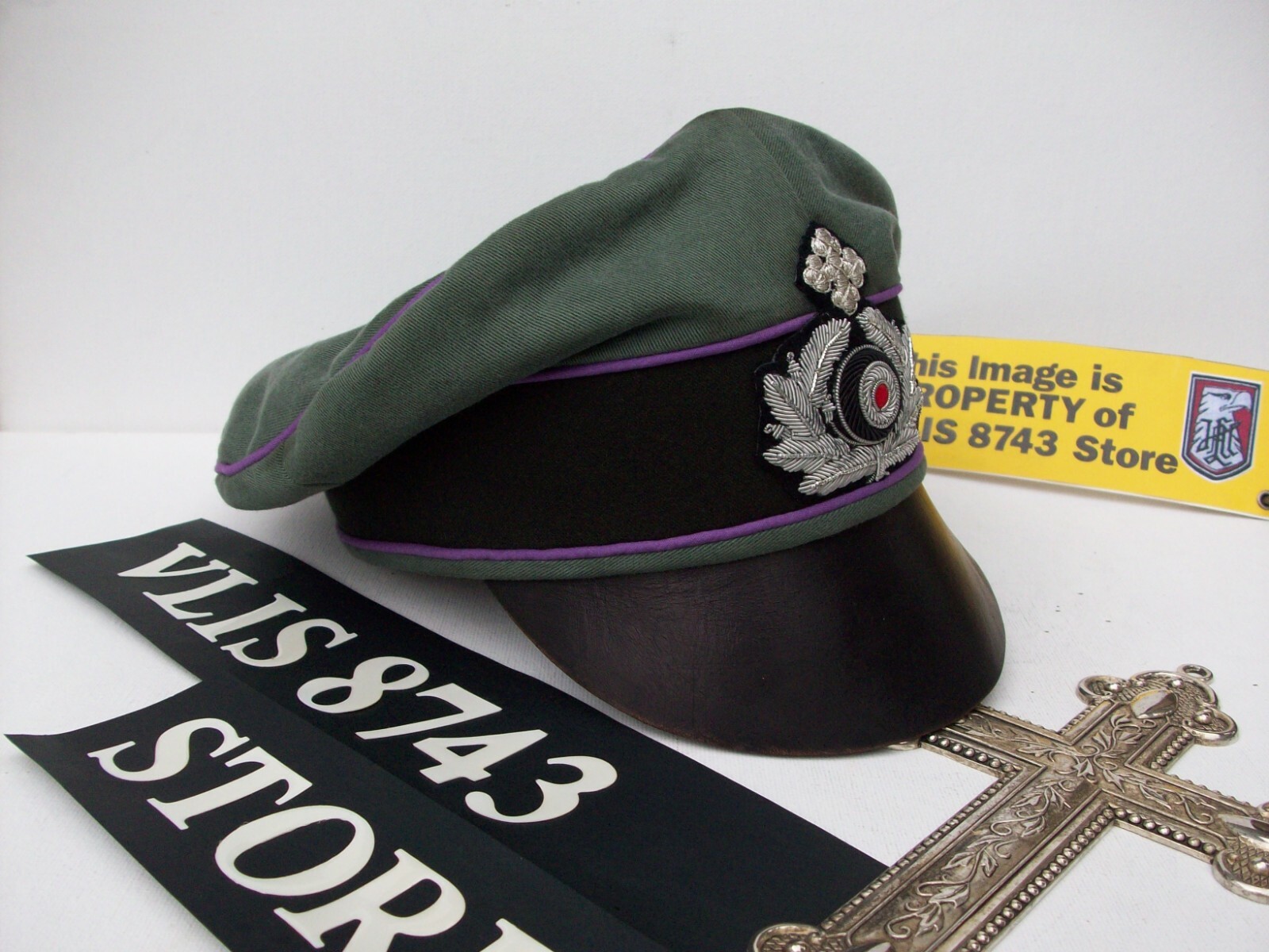 WW2 GERMAN ARMY "CHAPLAIN" FIELD CAP "CRUSHER" STYLE,(superb replica)