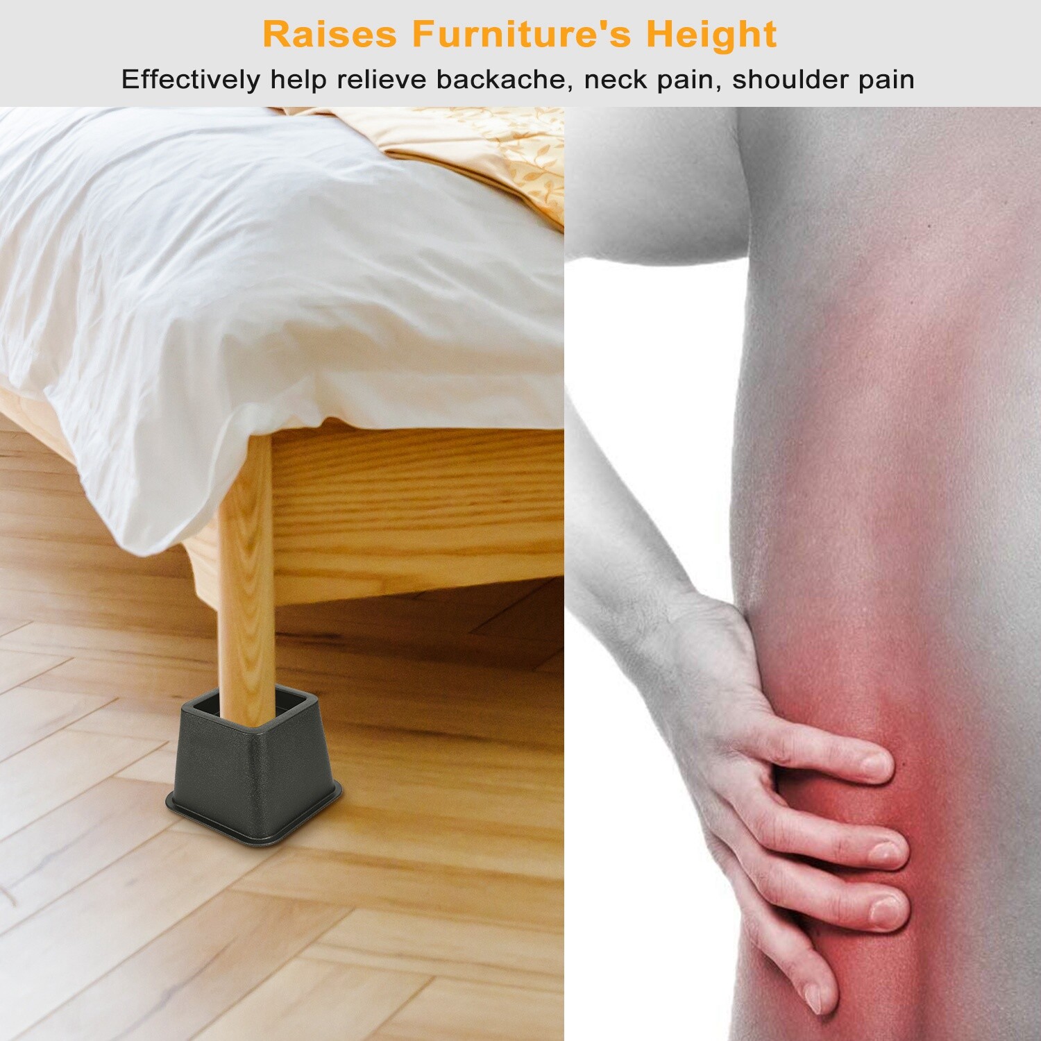 8Pcs Bed Risers Furniture Risers Heavy Duty Bed Sofa Table Chair Lifts Stackable