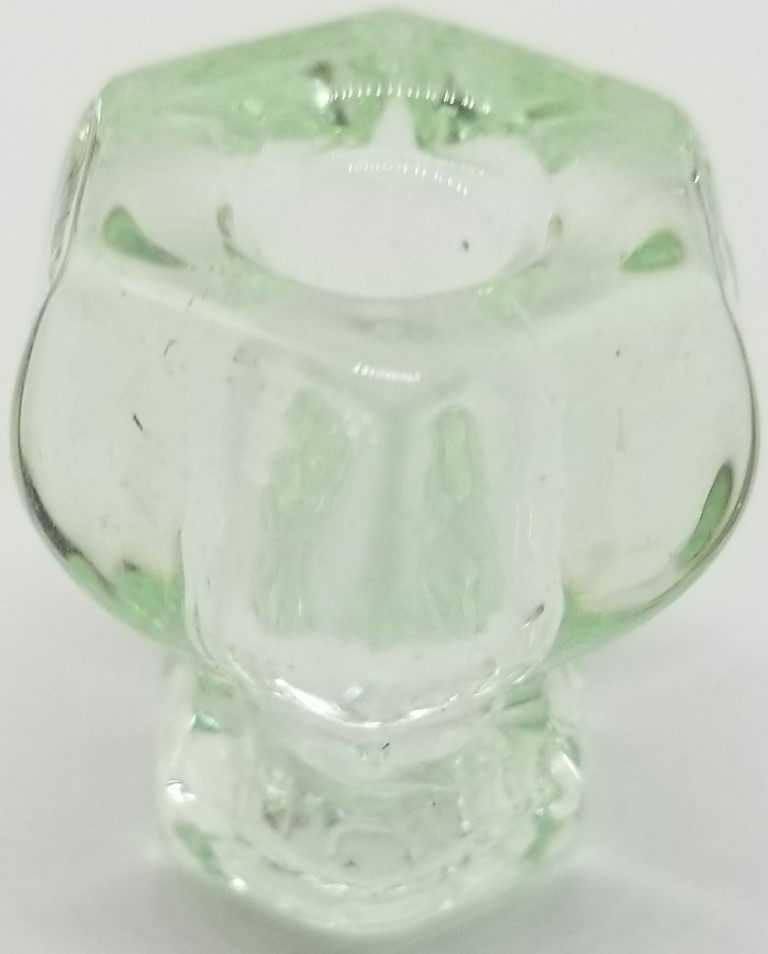 1" DEPRESSION LIGHT GREEN Hexagonal Glass Knob 1 inch Hexagon antique vintage ol