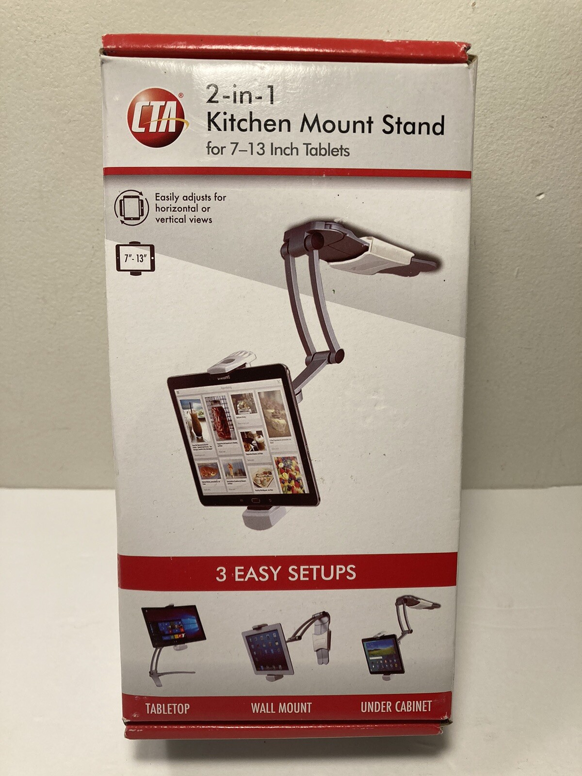 CTA Digital 2-in-1 Kitchen Mount Stand iPad / Tablets - 7-13" Screen