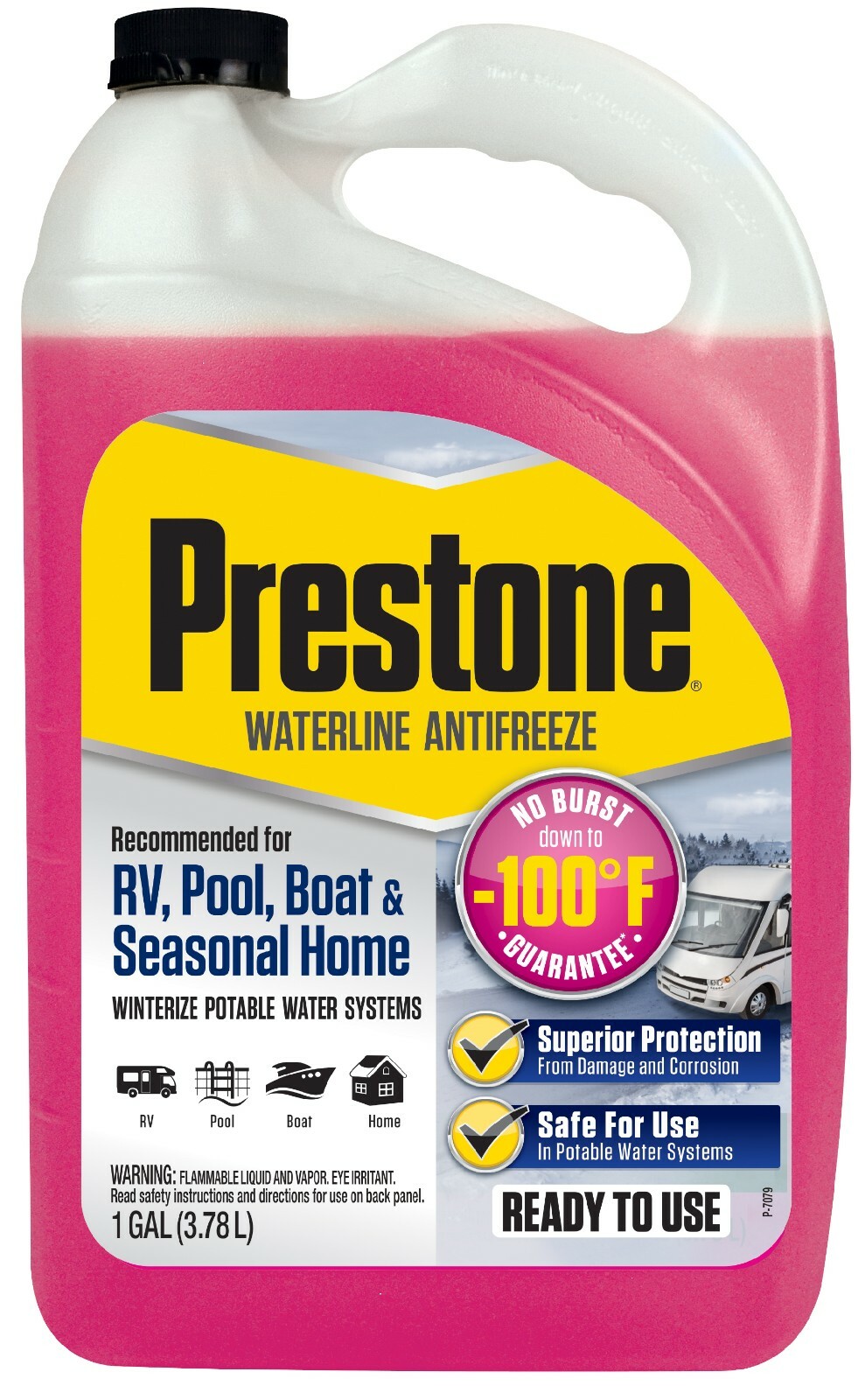 Prestone Waterline Antifreeze 1 GAL For RV Pool Boat Home Anti-Burst Protection