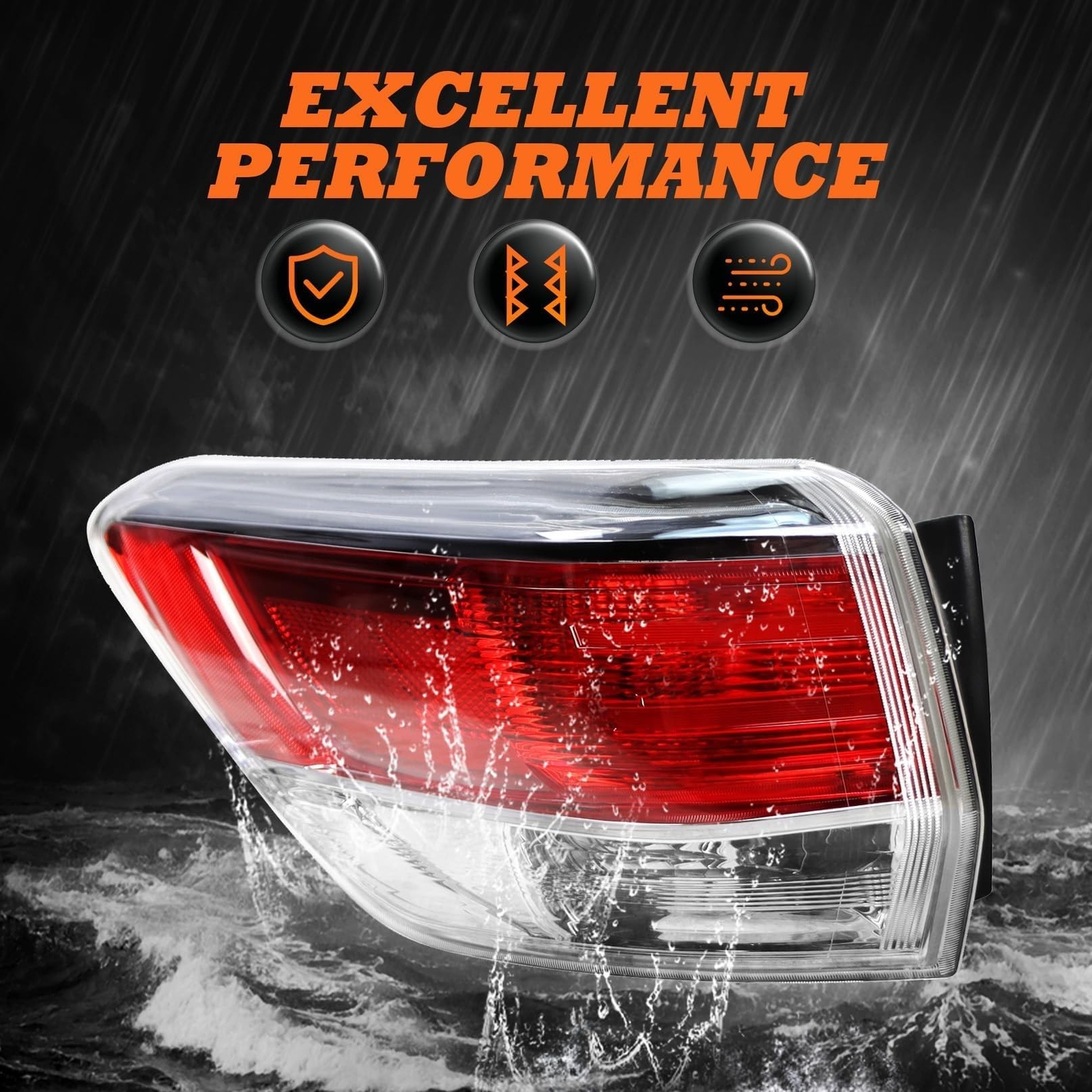 Outer Tail Light Driver Side Compatible with 2014 2015 2016 Highlander Rear B...