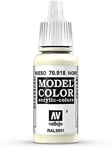 Vallejo Model Color IVORY 17ml - Hobby and Model Acrylic Paint - #70918