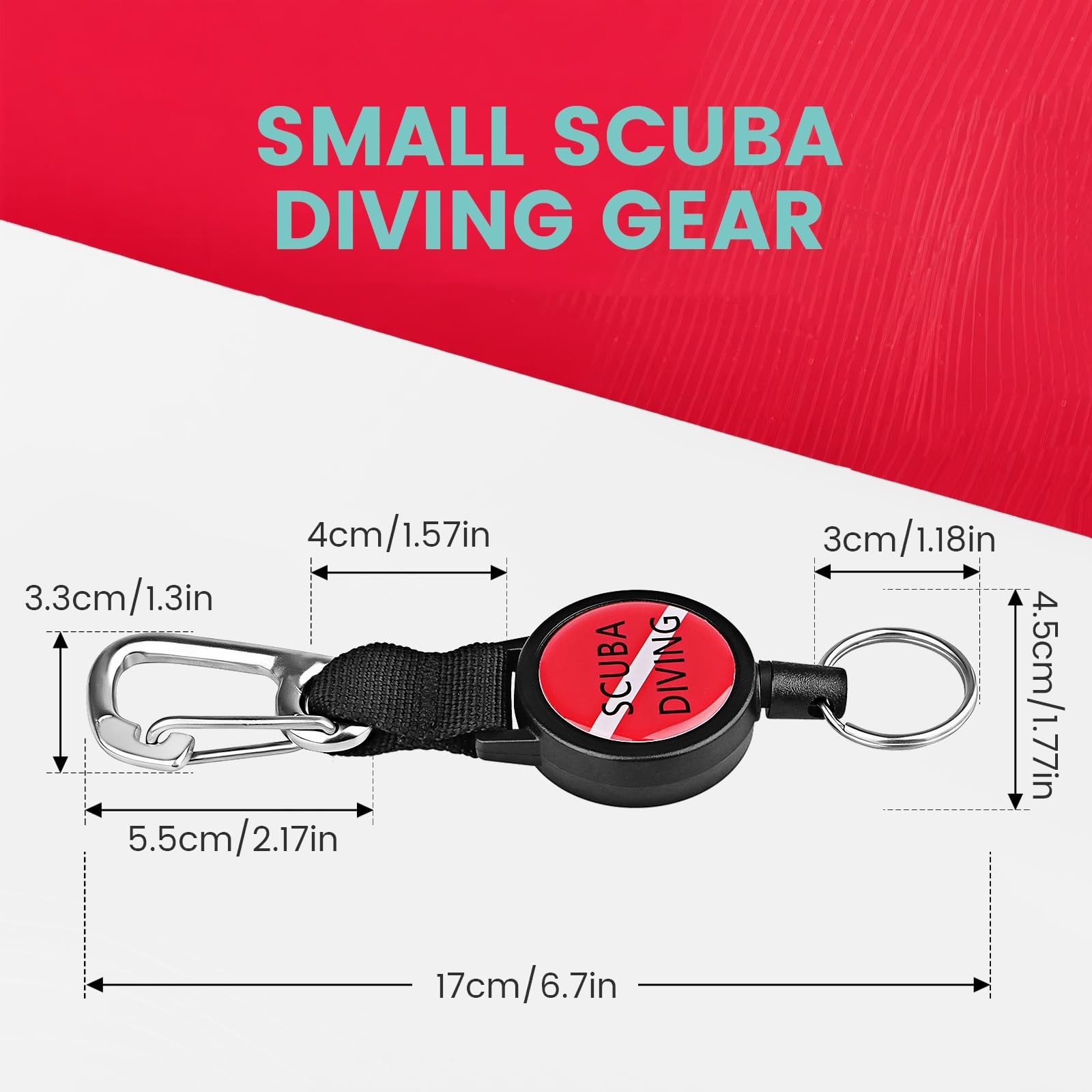 Scuba Diving Retractor, Dive Gear Keeper with 60cm/24'' Retractable Tether