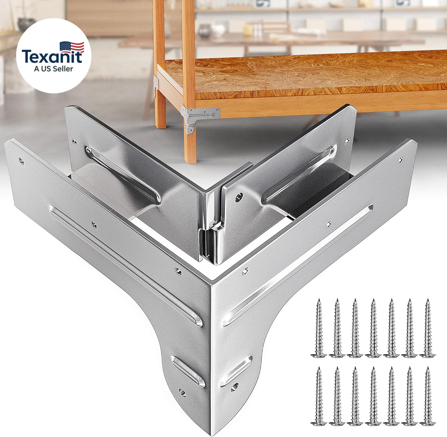 Workbench and Shelving Hardware Kit - Galvanized Steel Workbench Bracket Kit - 8