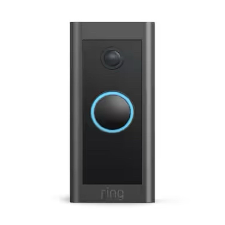 Ring Wired Video Doorbell Black Wi-Fi Streaming Video, Works with Alexa
