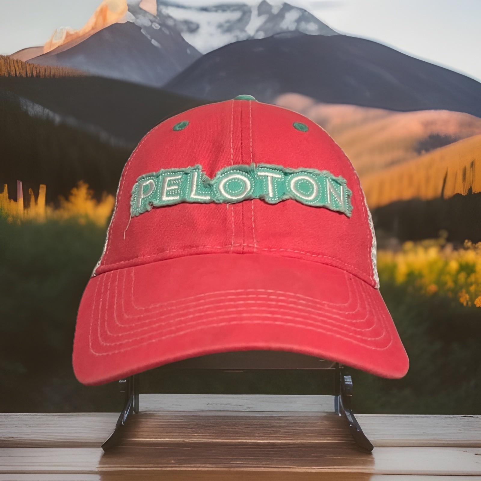 Peloton Trucker Cap Coral And Green Color Hat