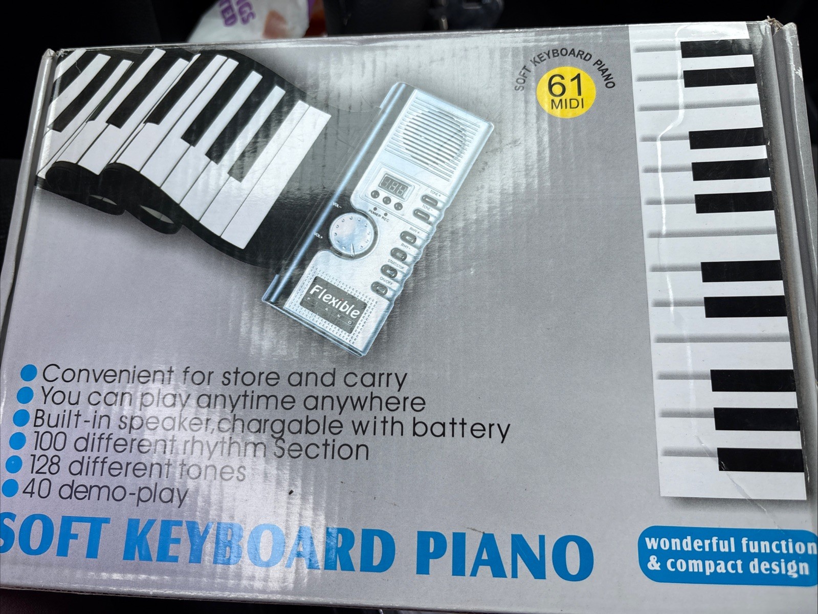 Lujex Soft Flexible 61 Key Roll Up Piano Keyboard Digital Electronic 61 MIDI