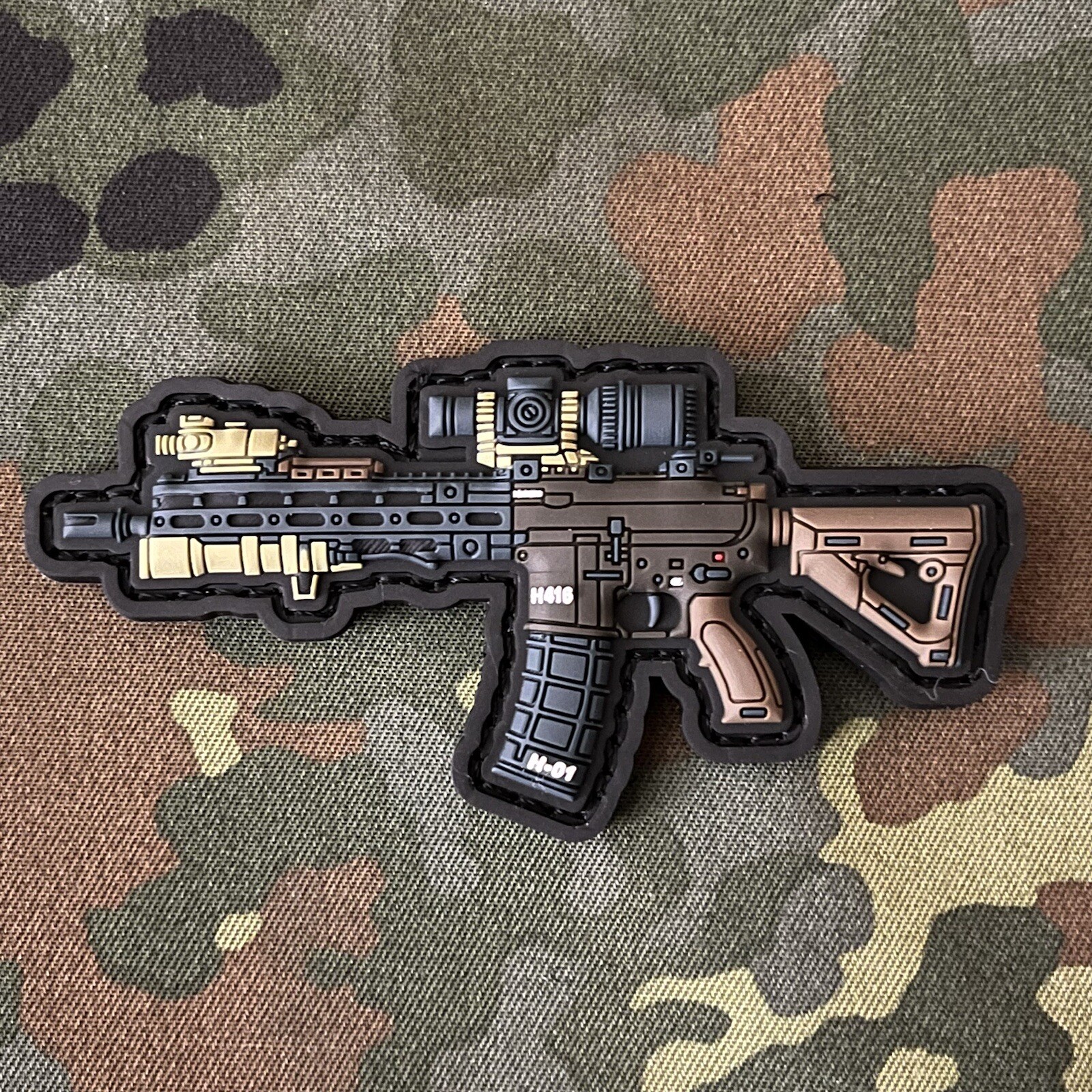 HK416 PVC Patch w/Hook Back SHOT Show Morale H&K Heckler Koch Military SAS Gun