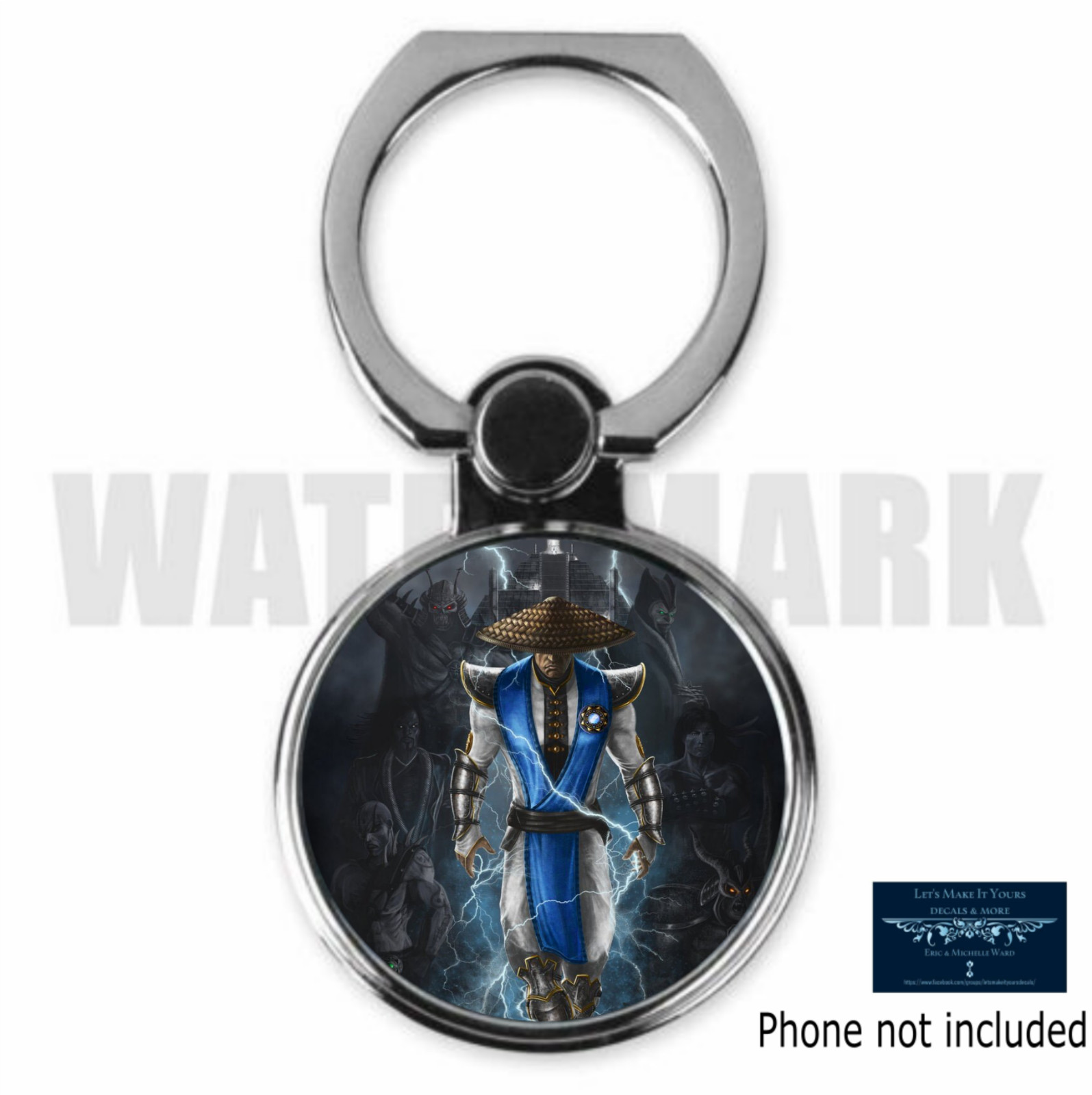 MORTAL KOMBAT RAIDEN INSPIRED ART CUSTOM METAL PHONE RING HOLDER STAND