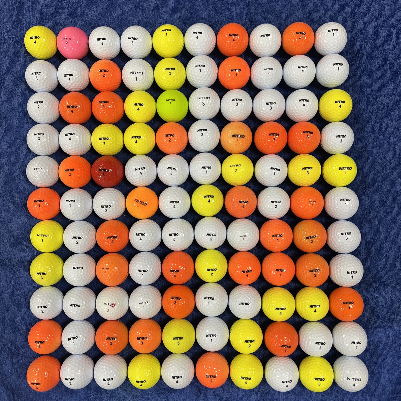 110 Used Nitro Golf Balls -  Very Good/Mint Condition - Free Shipping