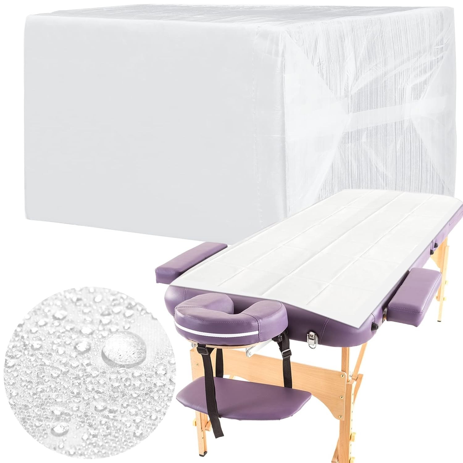 100 Pcs Disposable Massage Table Sheets - White