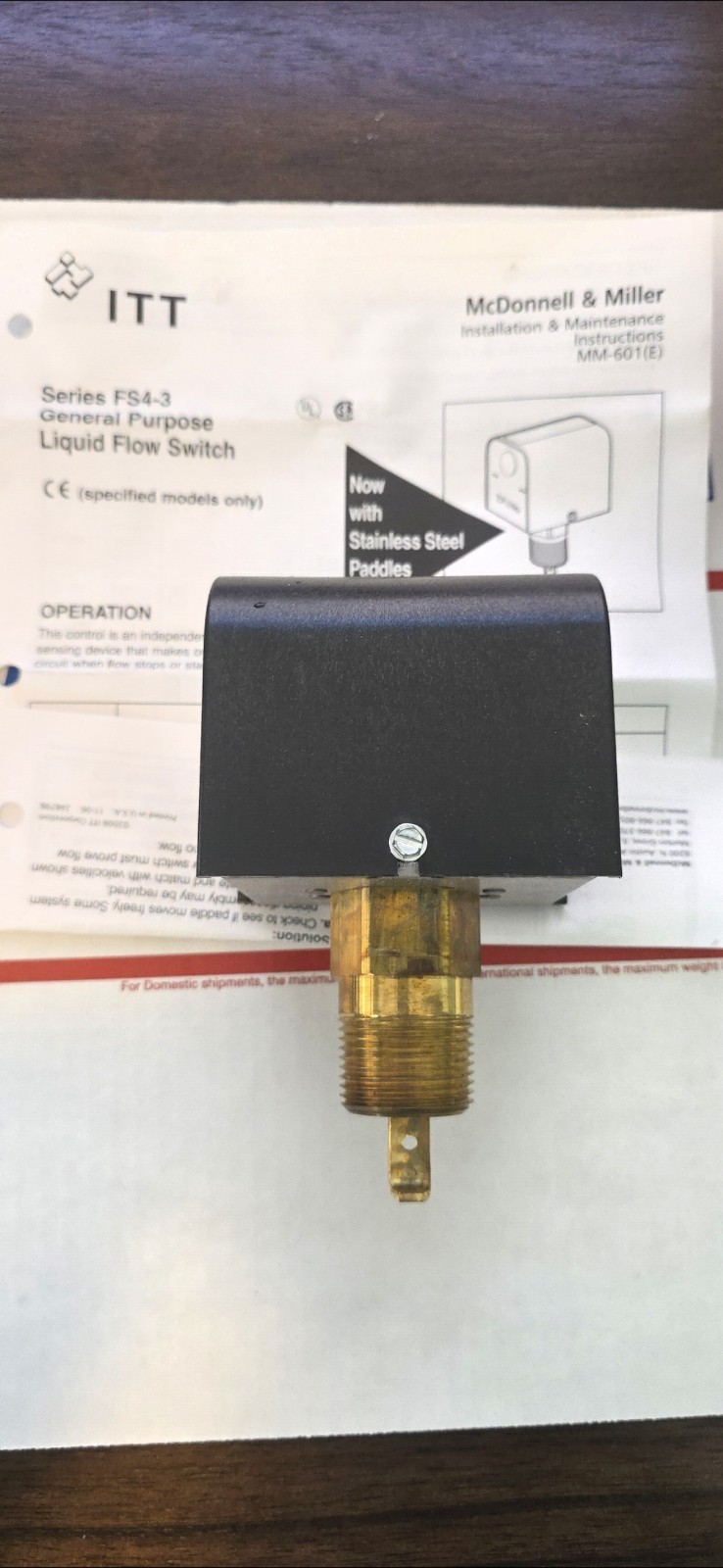 McDonnell & Miller FS4-3 Liquid Flow Switch 1 NPT 160 PSI Stainless Steel Paddle