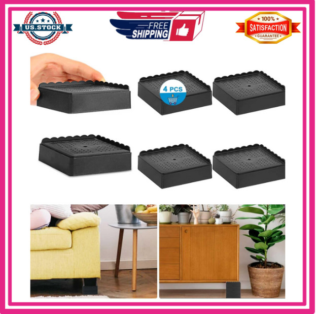 Adjustable Bed Riser Blocks 1–4" | Heavy Duty Furniture Lifter Set of 4