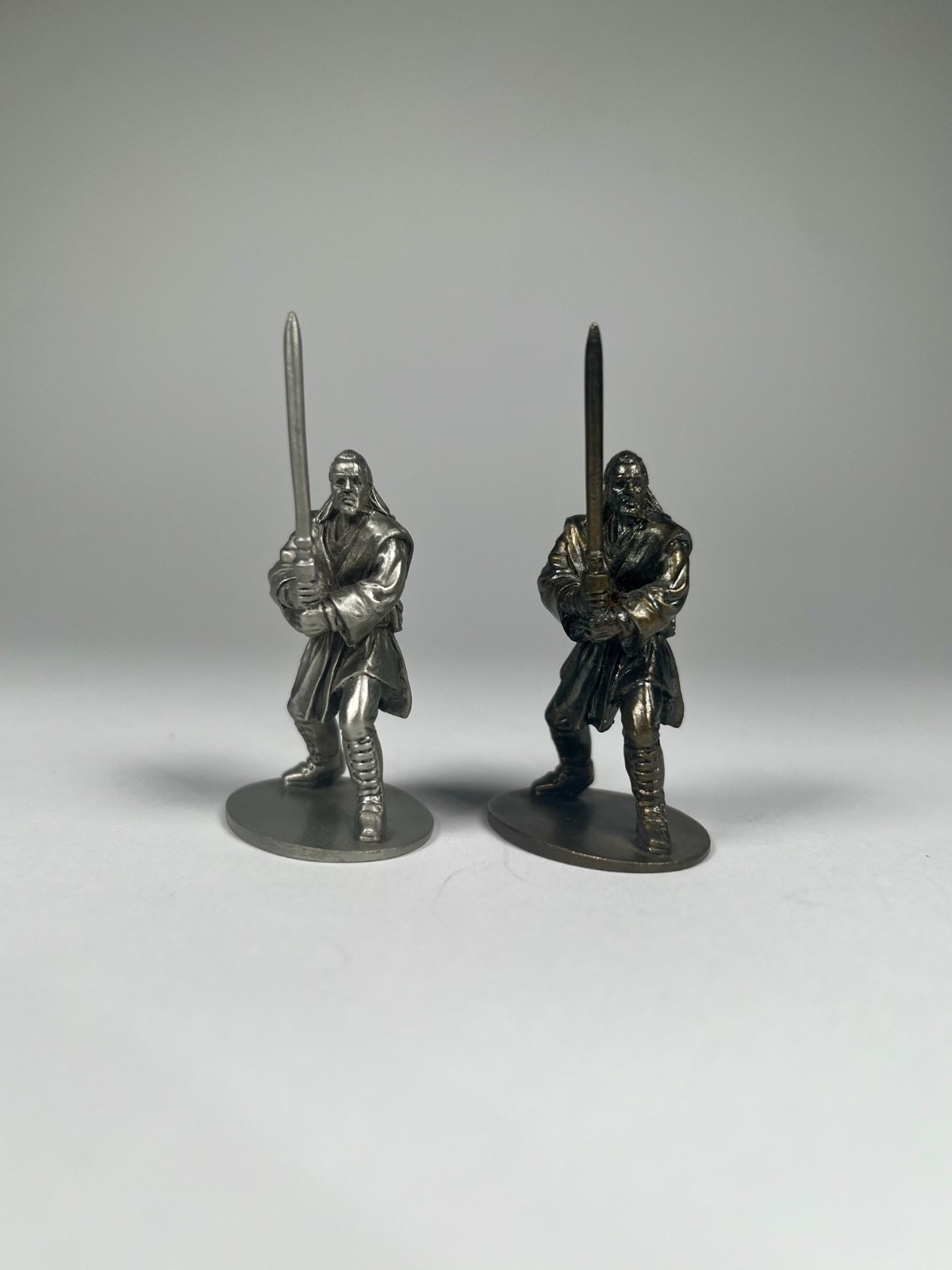 Two Star Wars Qui-Gon Jinn Pewter Jedi Figurines Promo Jedi Power Battles