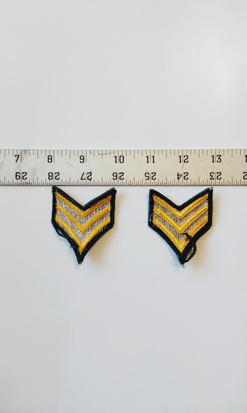2 Vietnam Era US Army Sergeant Green Stripes Patch Pair Uniform Rank E-5 E5