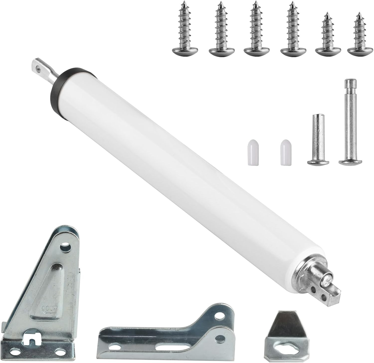Pneumatic Screen & Storm Door Closer Kit Adjustable Heavy Duty Hardware White