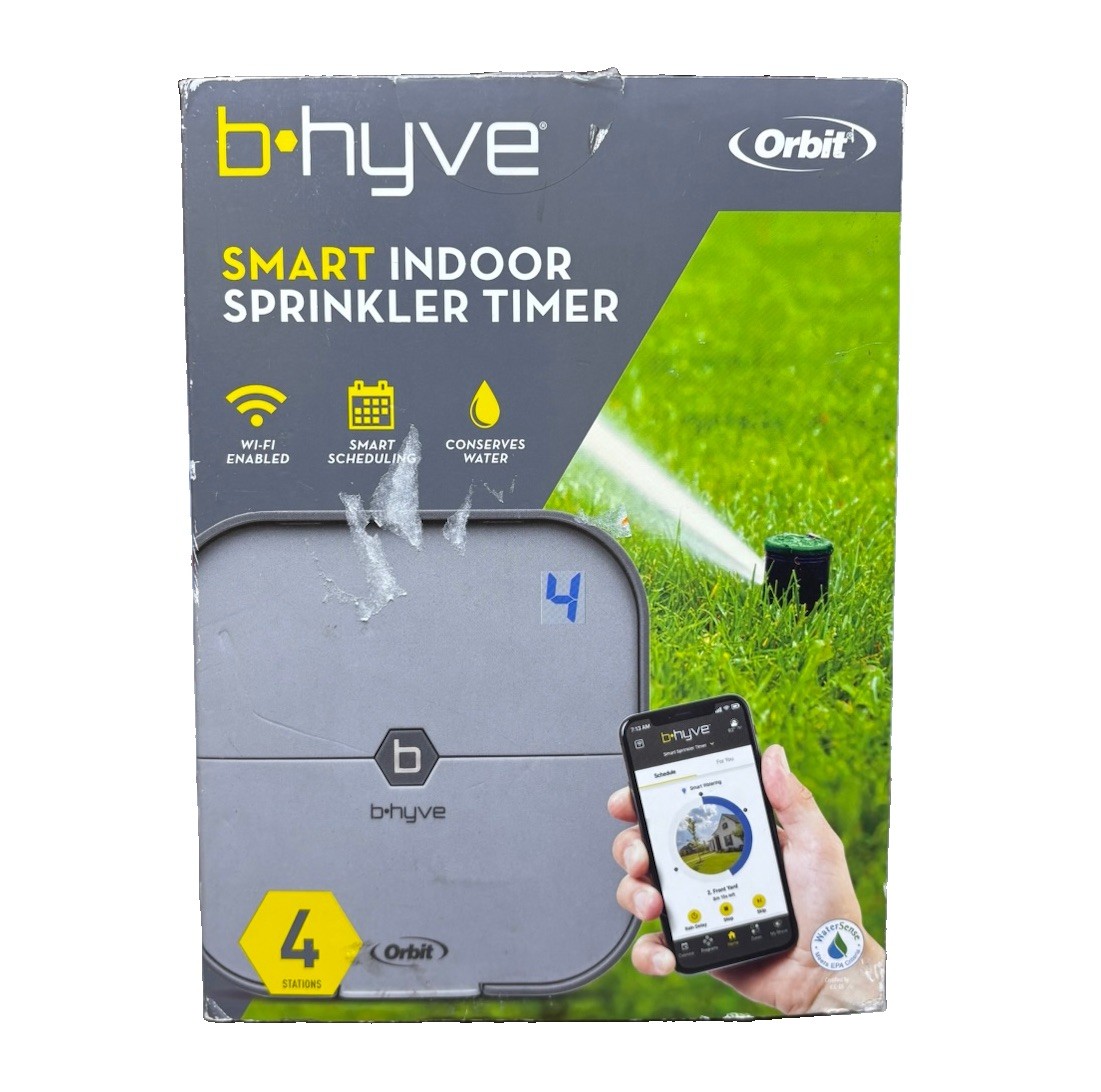 Orbit B-hyve 57915 4-Zone Indoor Smart Sprinkler Controller WiFi Irrigation