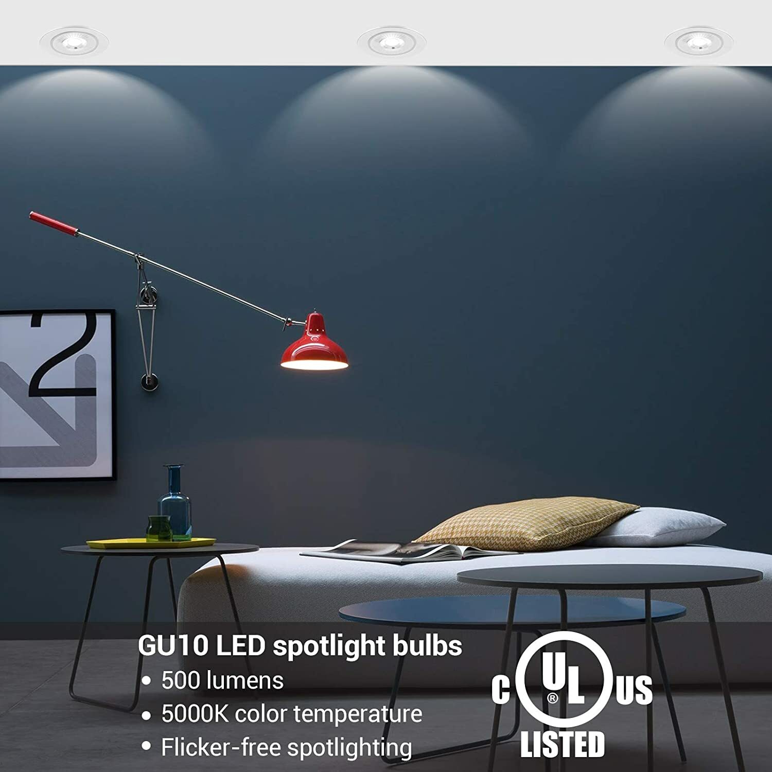 6 Pack GU10 Dimmable Bulb 7W(50W Equivalent) LED Bulbs 5000K Daylight
