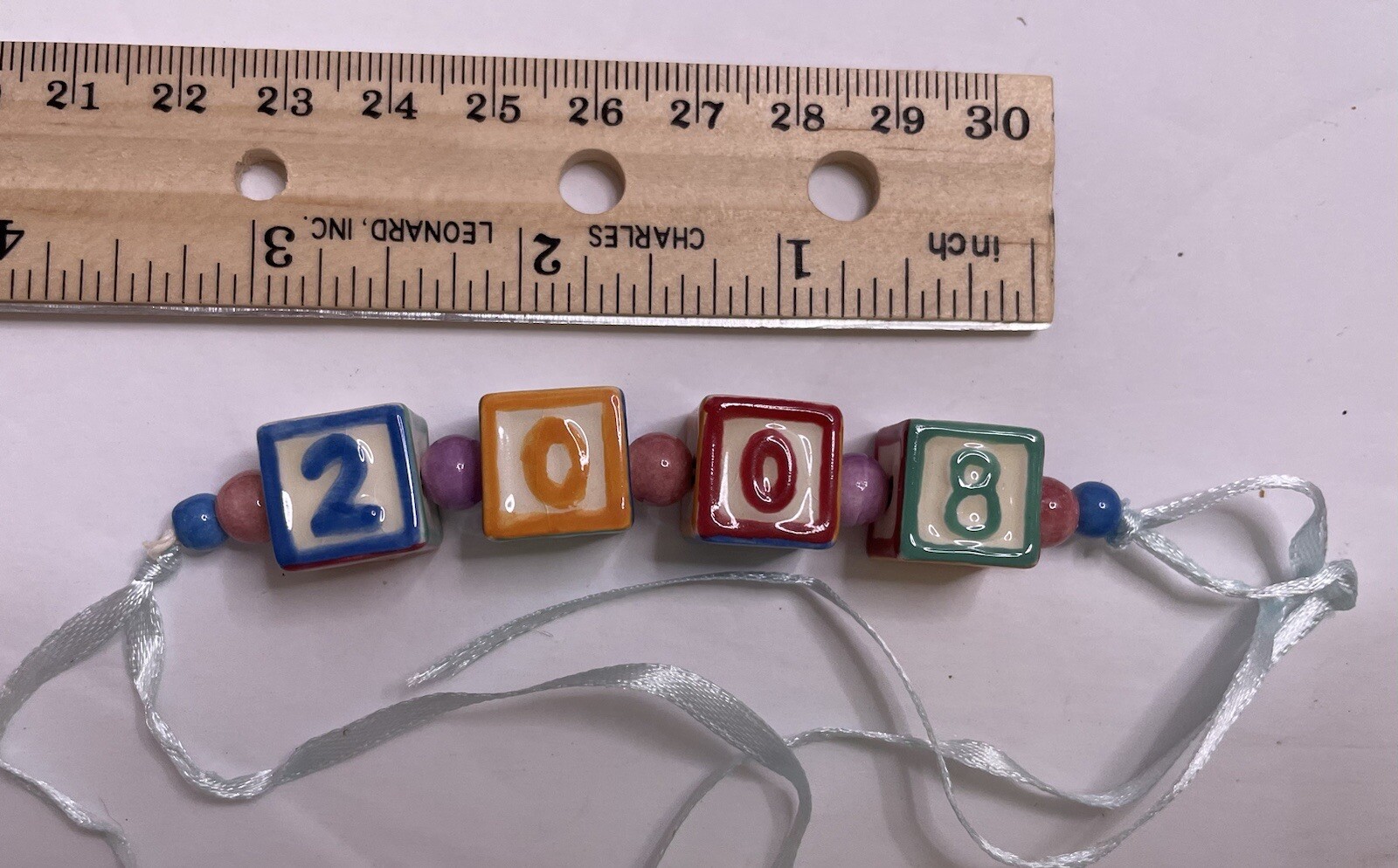 Longaberger Tie On: 2008 Baby Block EUC.