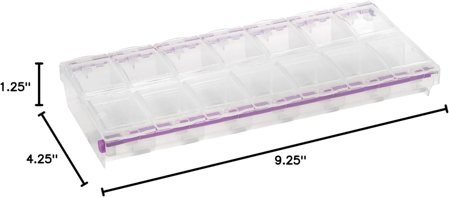 14-Compartment Locking Craft Organizer - Portable Clear Plastic Storage Solution