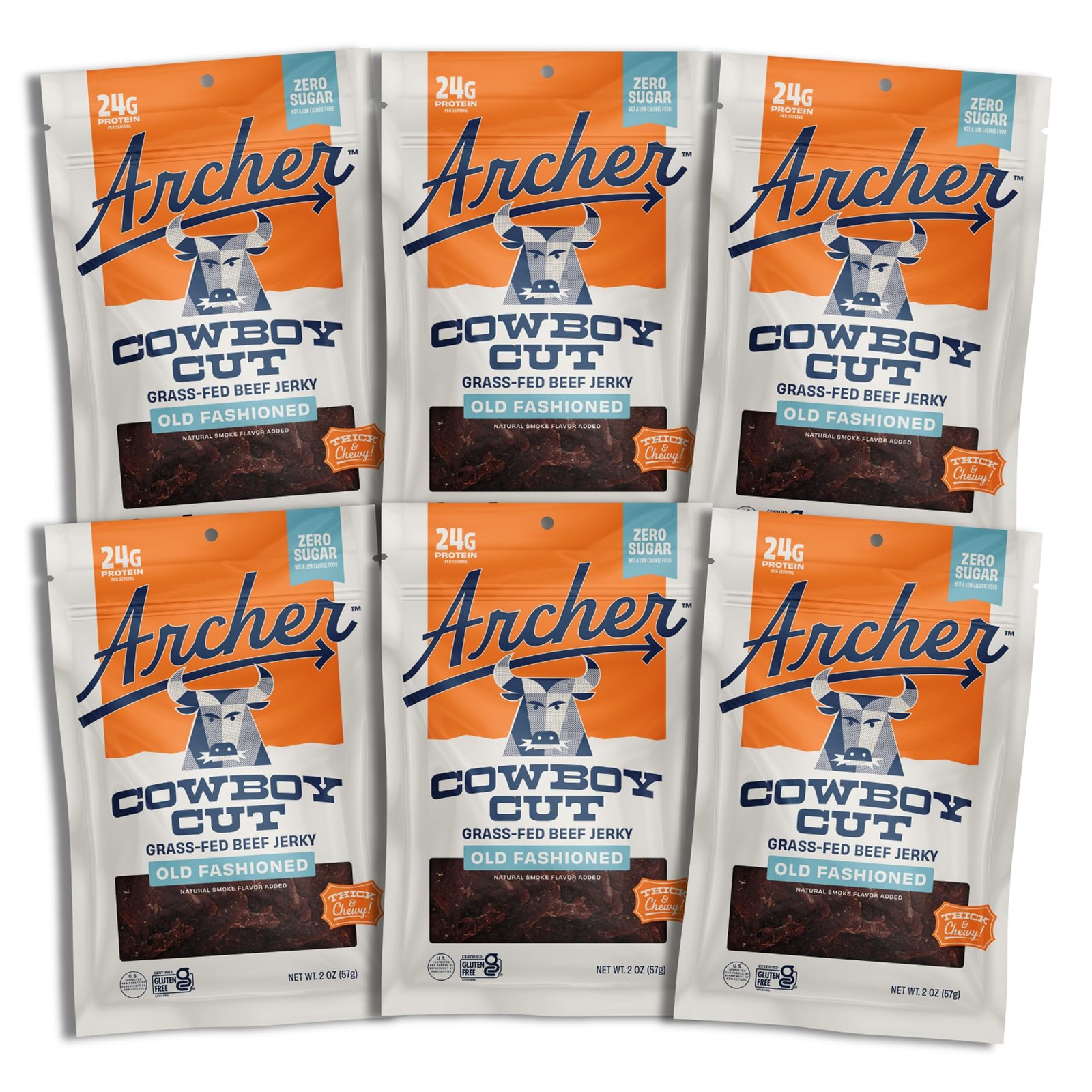 Archer Jerky Grass Fed Beef Jerky - Zero Sugar Beef Snack, Meat Snack Pack, B...
