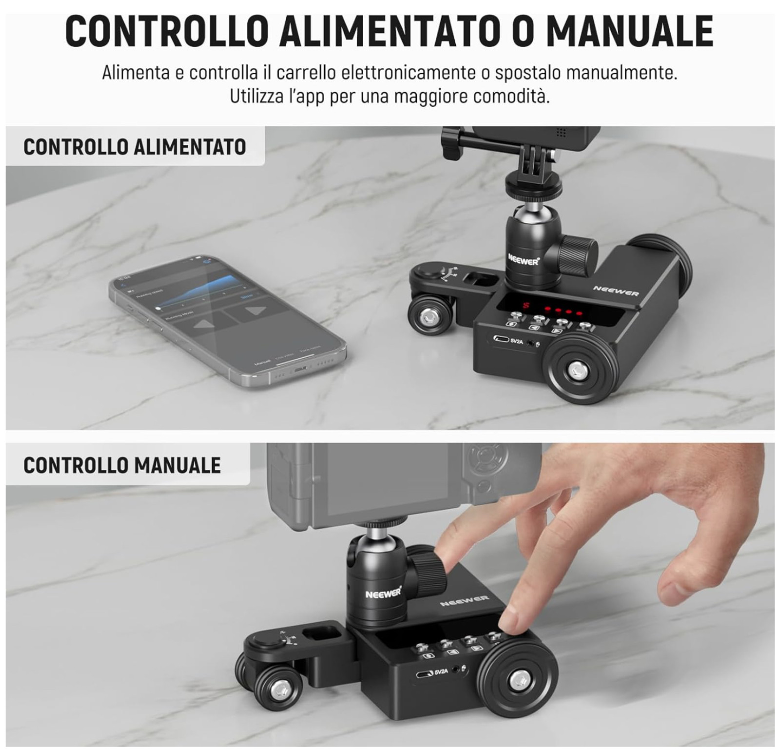 NEEWER DL200 - Motorized Dolly Kit for Camera/Phone/Camera