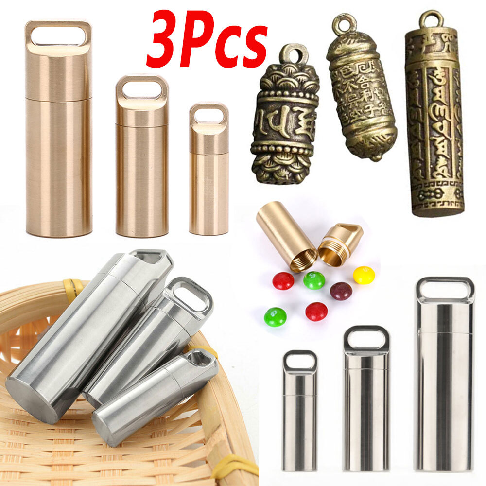 Fashion Pill Case 3X Bottle Capsule Pendant Men Women Necklace Medicine Keepsake