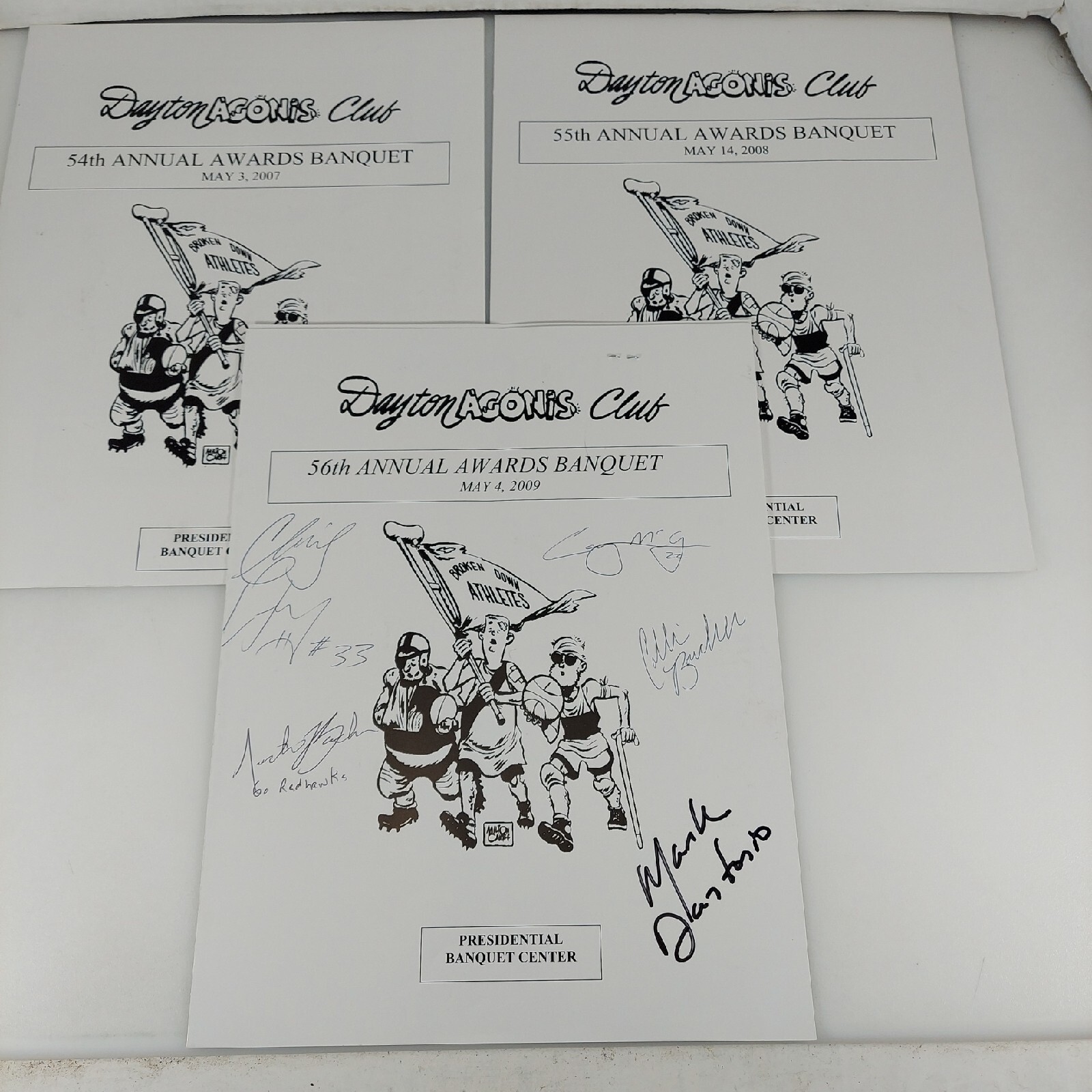 Dayton Agonis Club Annual Awards Program Lot Of 3, 54, 55, 56 2007-09