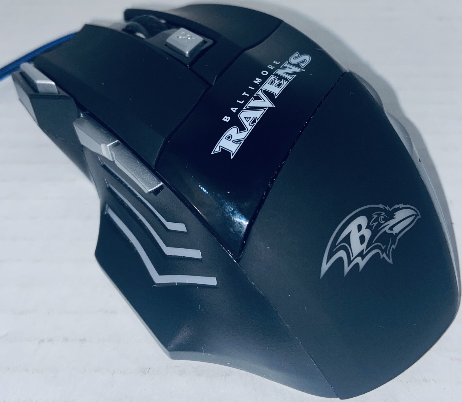 BALTIMORE RAVENS GAMING WIRED MOUSE MODEL RGX-M2-BLK 7200DPI 7 BUTTON 5V 100mA