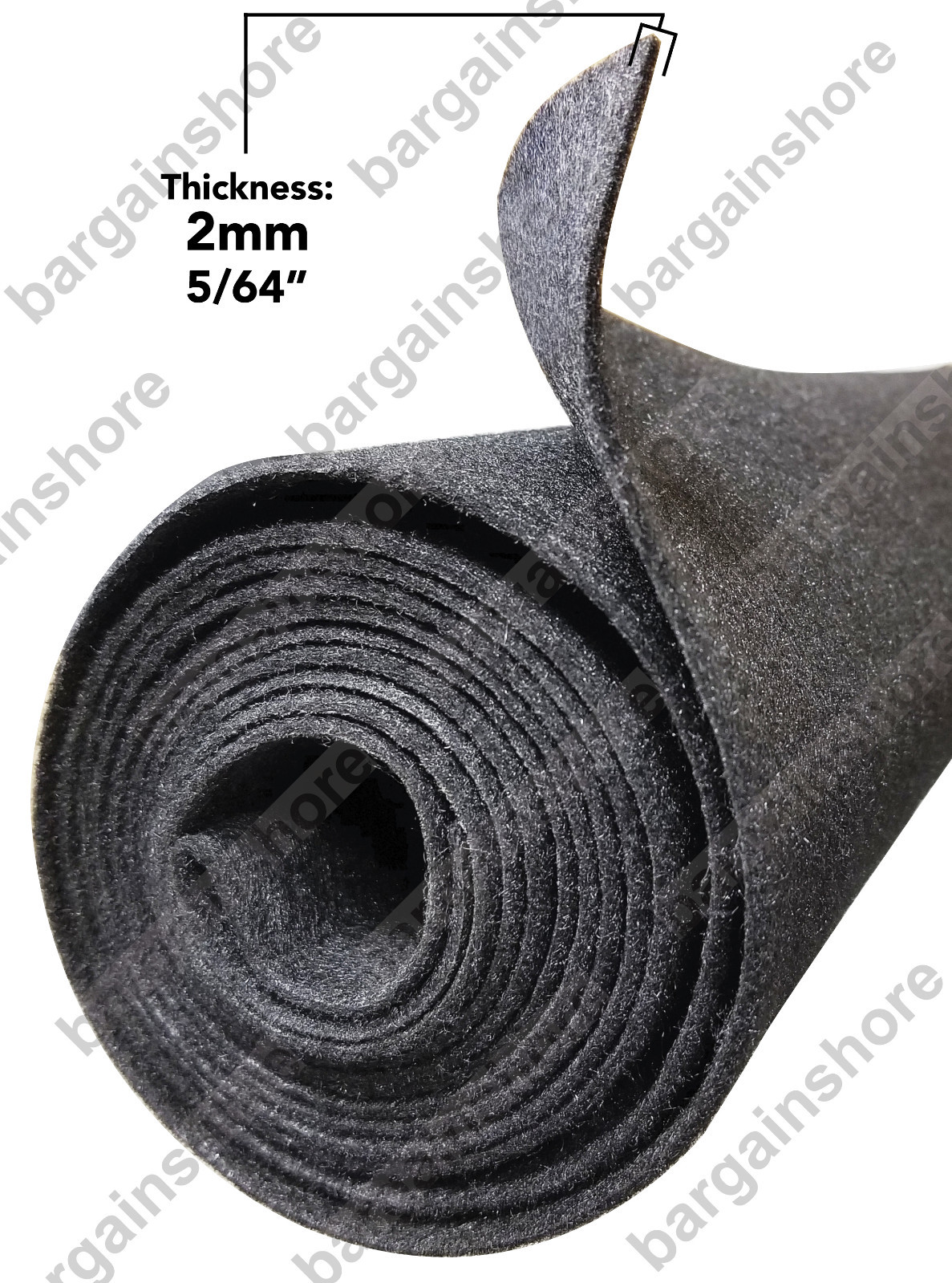 48"W by the foot CHARCOAL High Quality Felt Fabric for Shelf Interior Lining