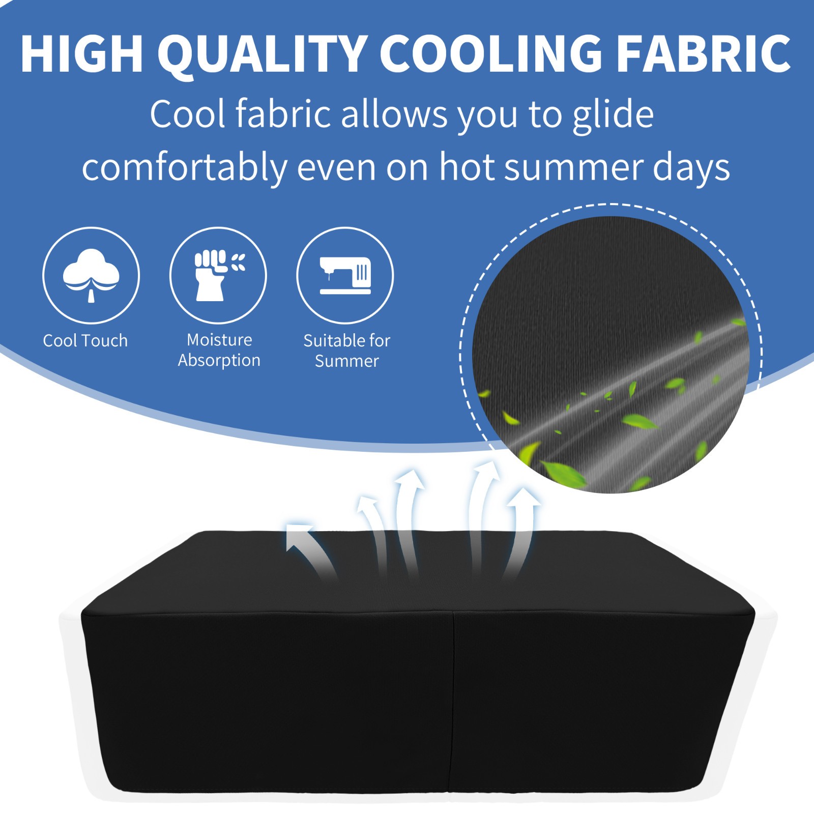 SPRING SEAON Knee Scooter Cushion Pad Cover for Adults Cool Fabric Cushion