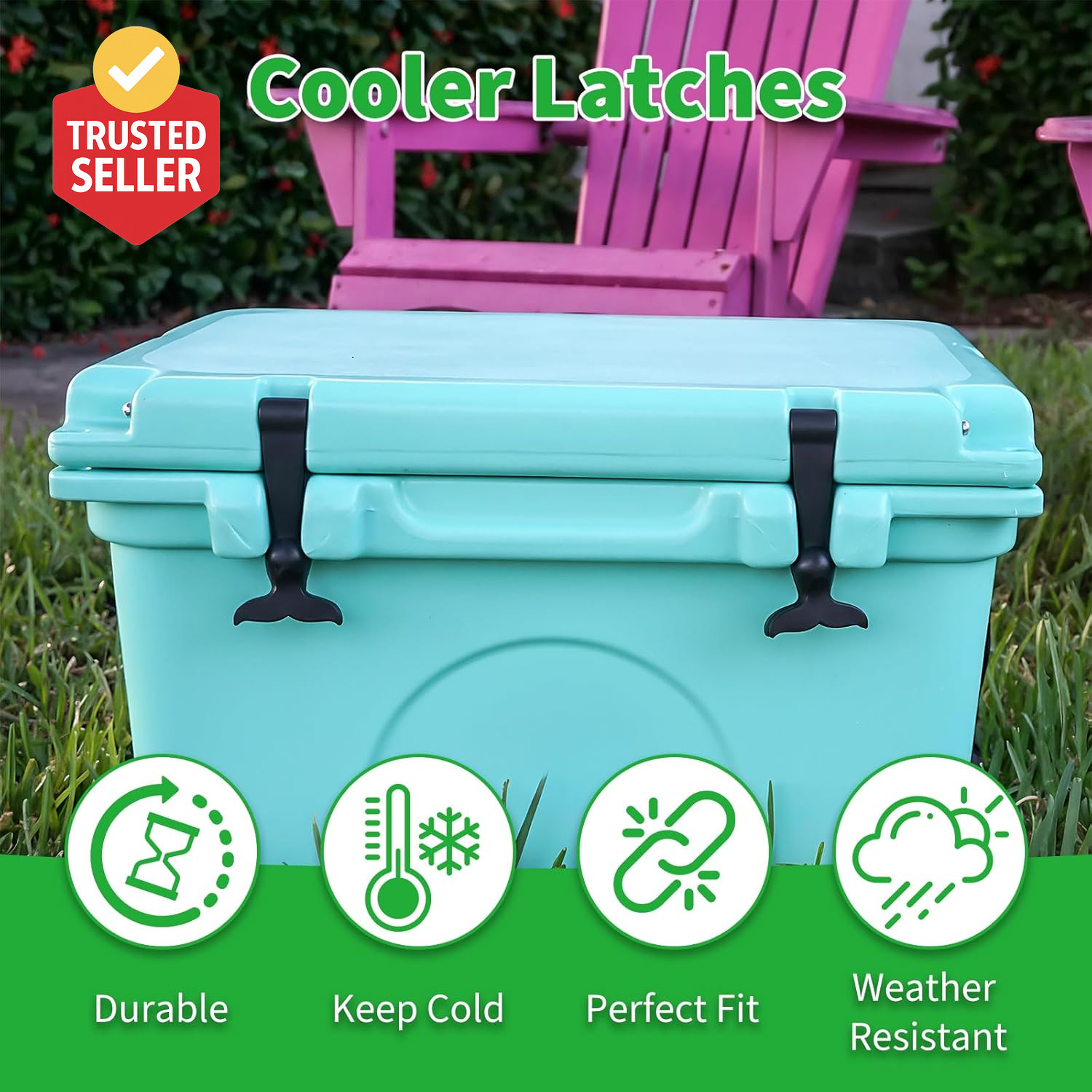 2 Pack Cooler Latches Replacement Compatible with Orca, Replacement Lid Latches