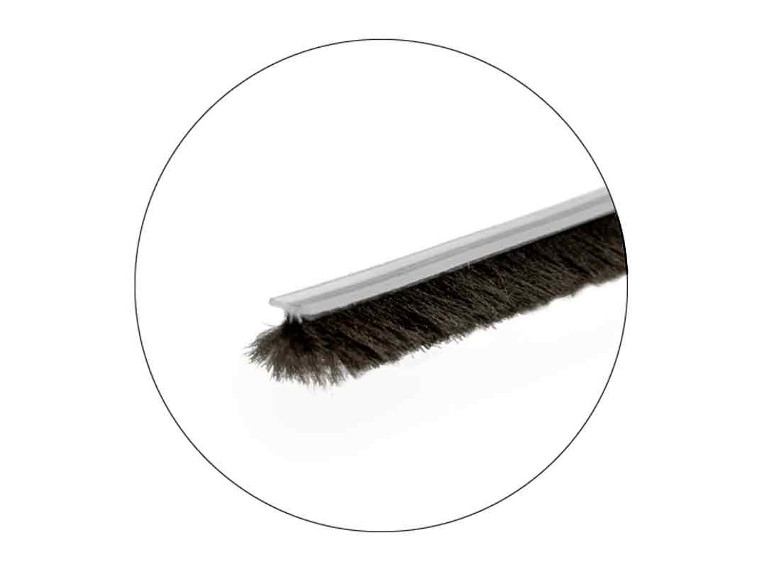 FHC 100' Roll Storefront Door Pile Weatherstrip 0.31"H x 0.28"W Black
