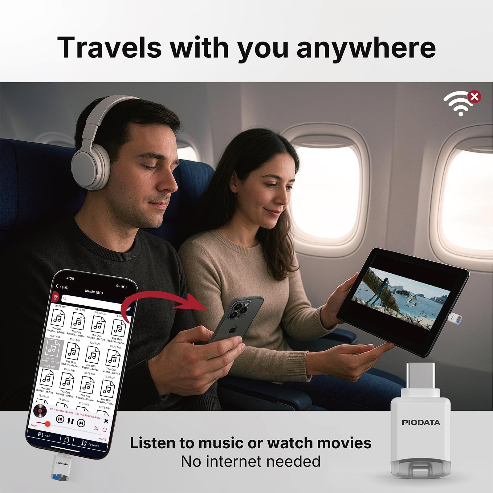 MFi USBC MicroSD Card Reader for iPhone, iPad & Android White