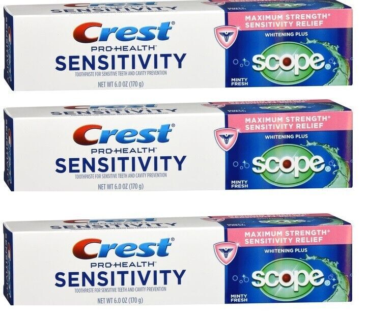 Crest Pro-health Sensitivity White Plus Scope Toothpaste 6oz *Three Pack*