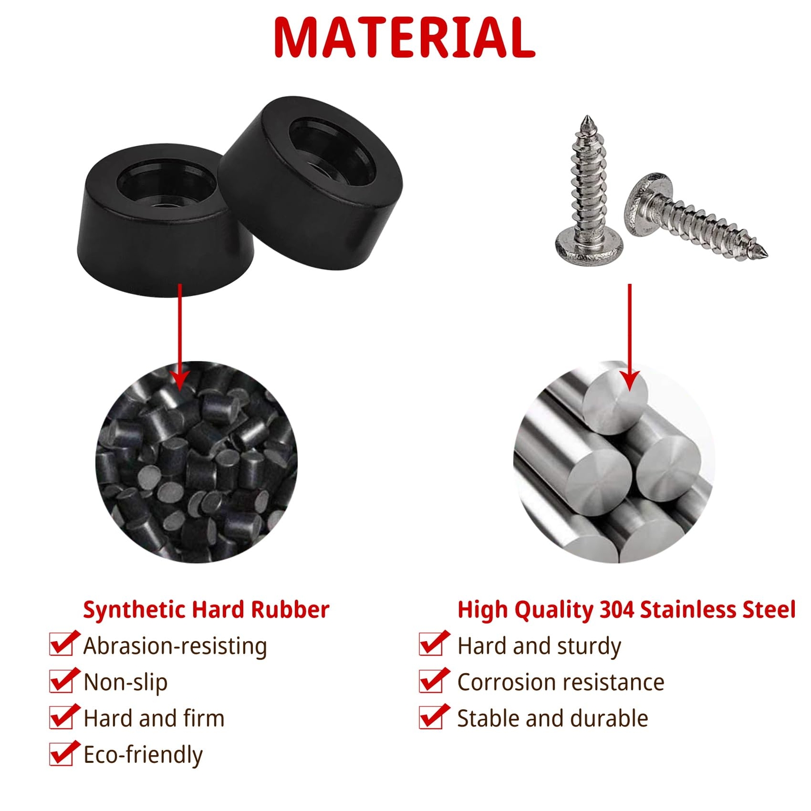 24 Pcs Cutting Board Feet with Stainless Steel Screws 3/4 Inch Rubber Feet fo...