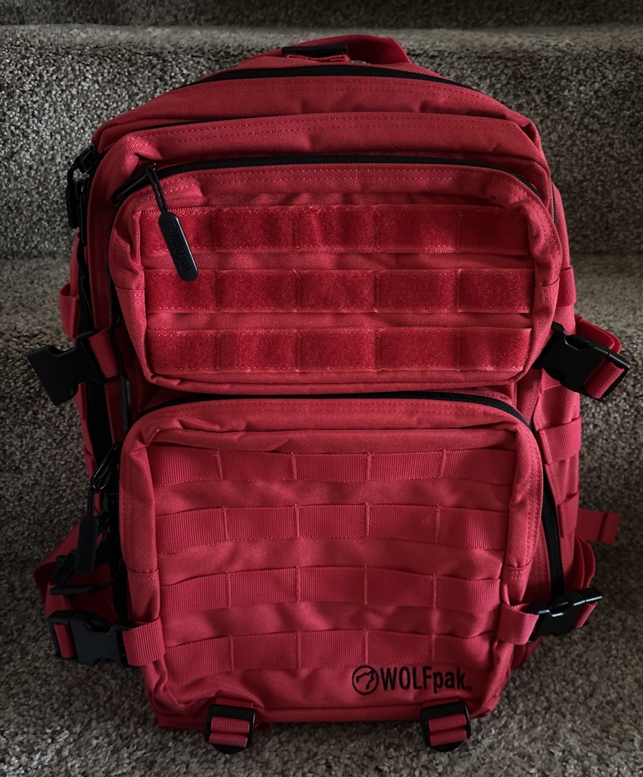 WOLFpak Tactical Backpack Elite Red w/Adjustable Padded Straps 17x12x10