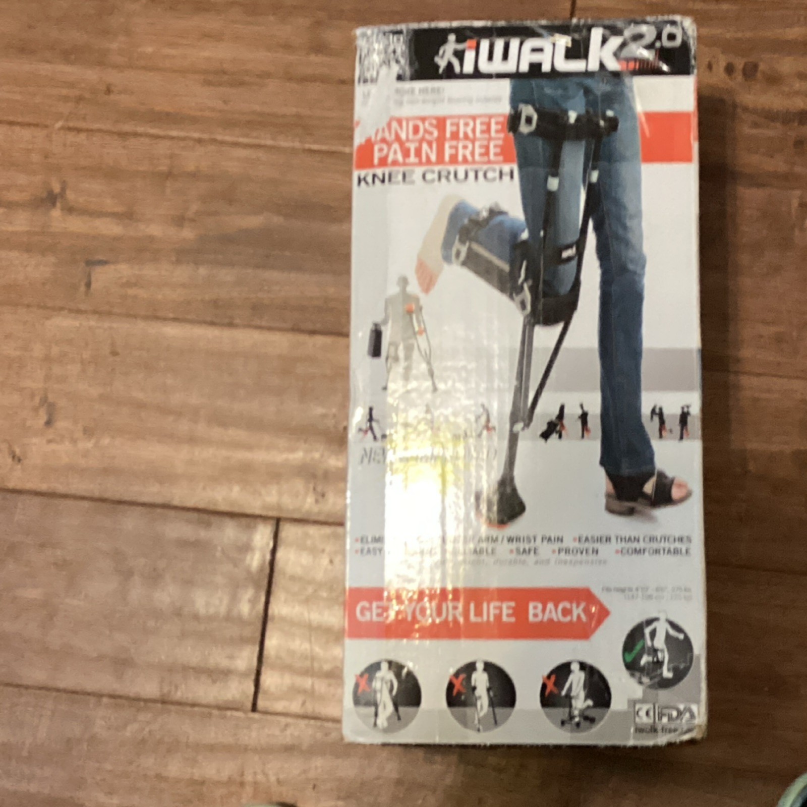 iWALKFree iWALK 2.0 Hands-Free Adjustable Knee Crutch Black Comfortable