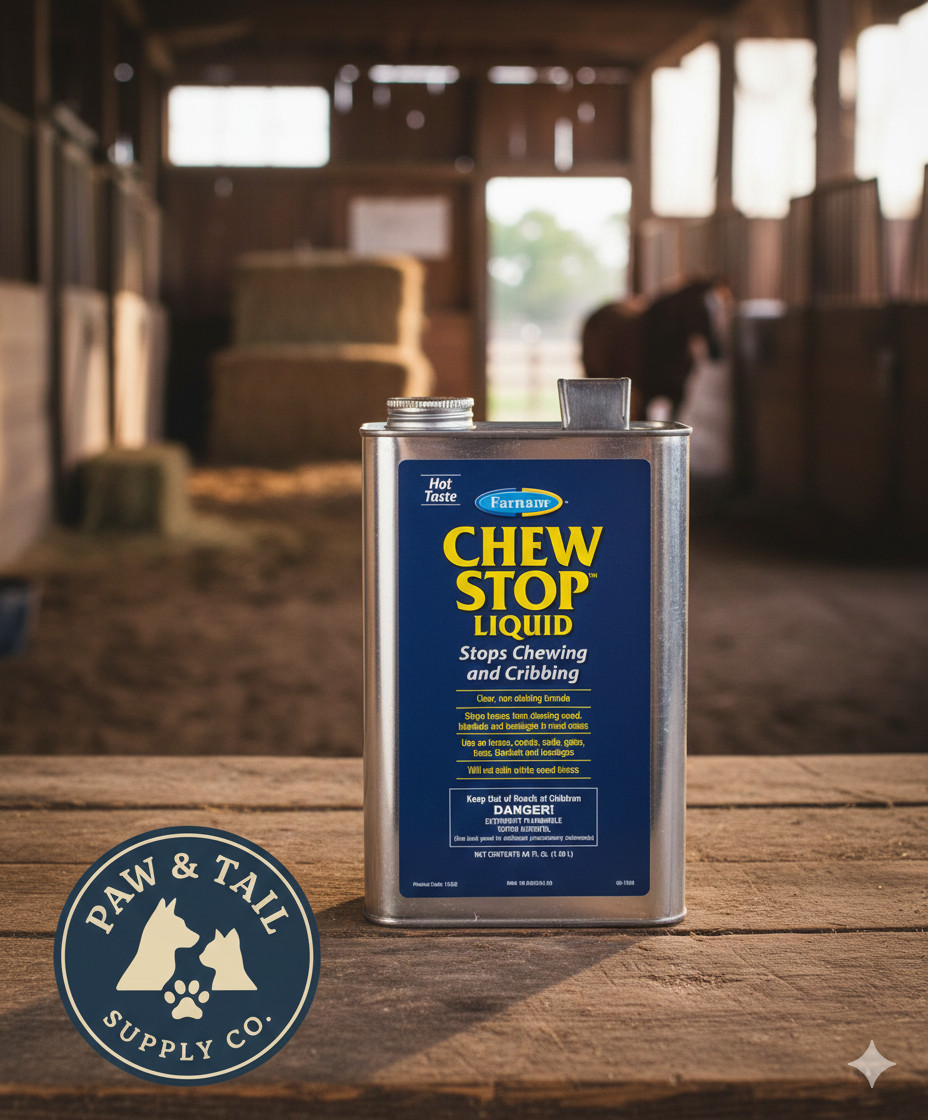 Farnam Chew Stop Liquid Horse Chewing Deterrent 64 oz. Cinnamon Cribbing Control