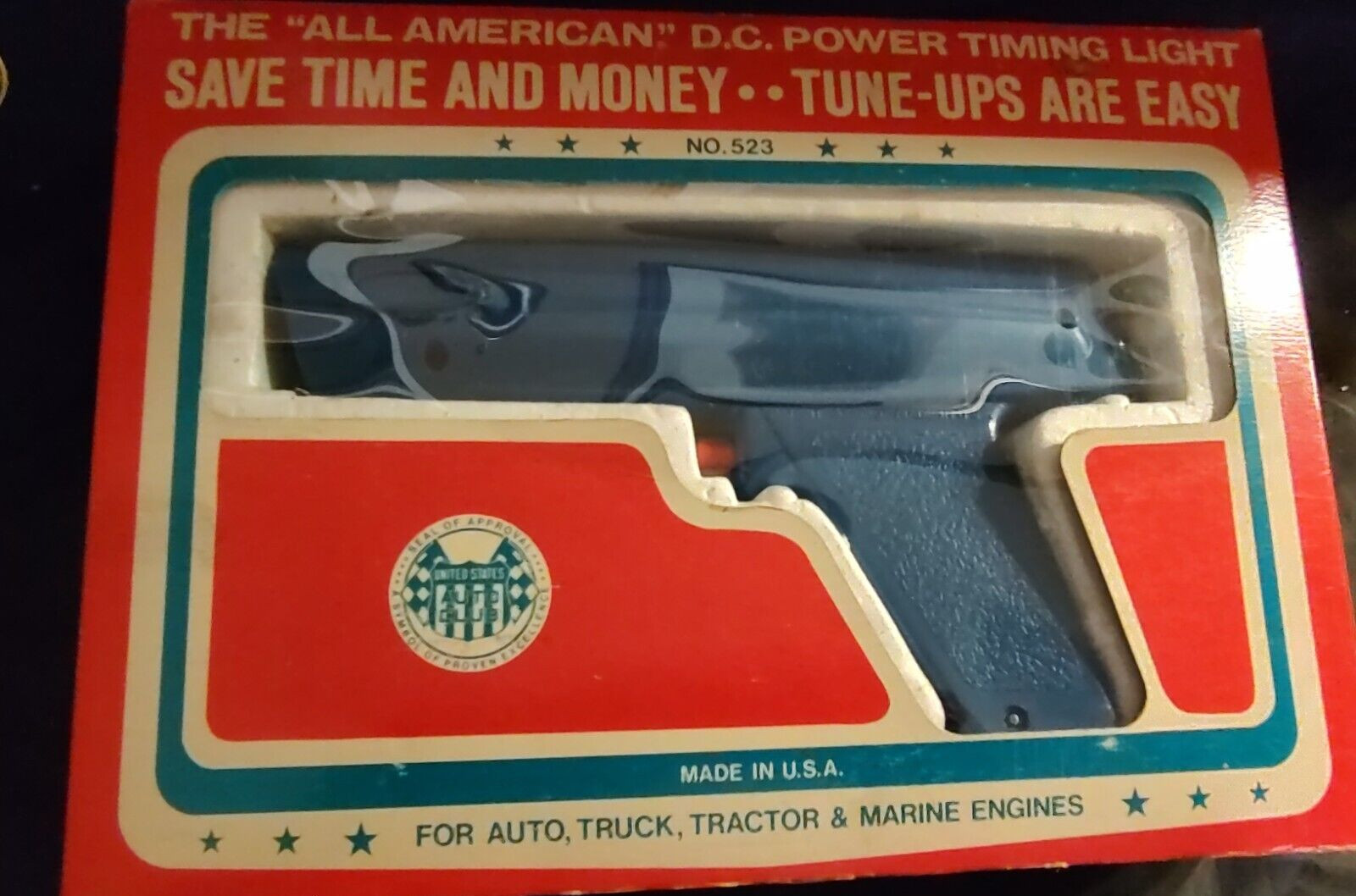 Vintage All American D.C. Power Timing Light No. 523 Original Package Untested