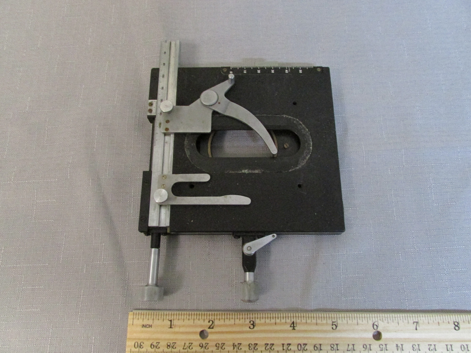 Tiyoda Microscope Part X-Y Stage Micrometer With Slide Holder