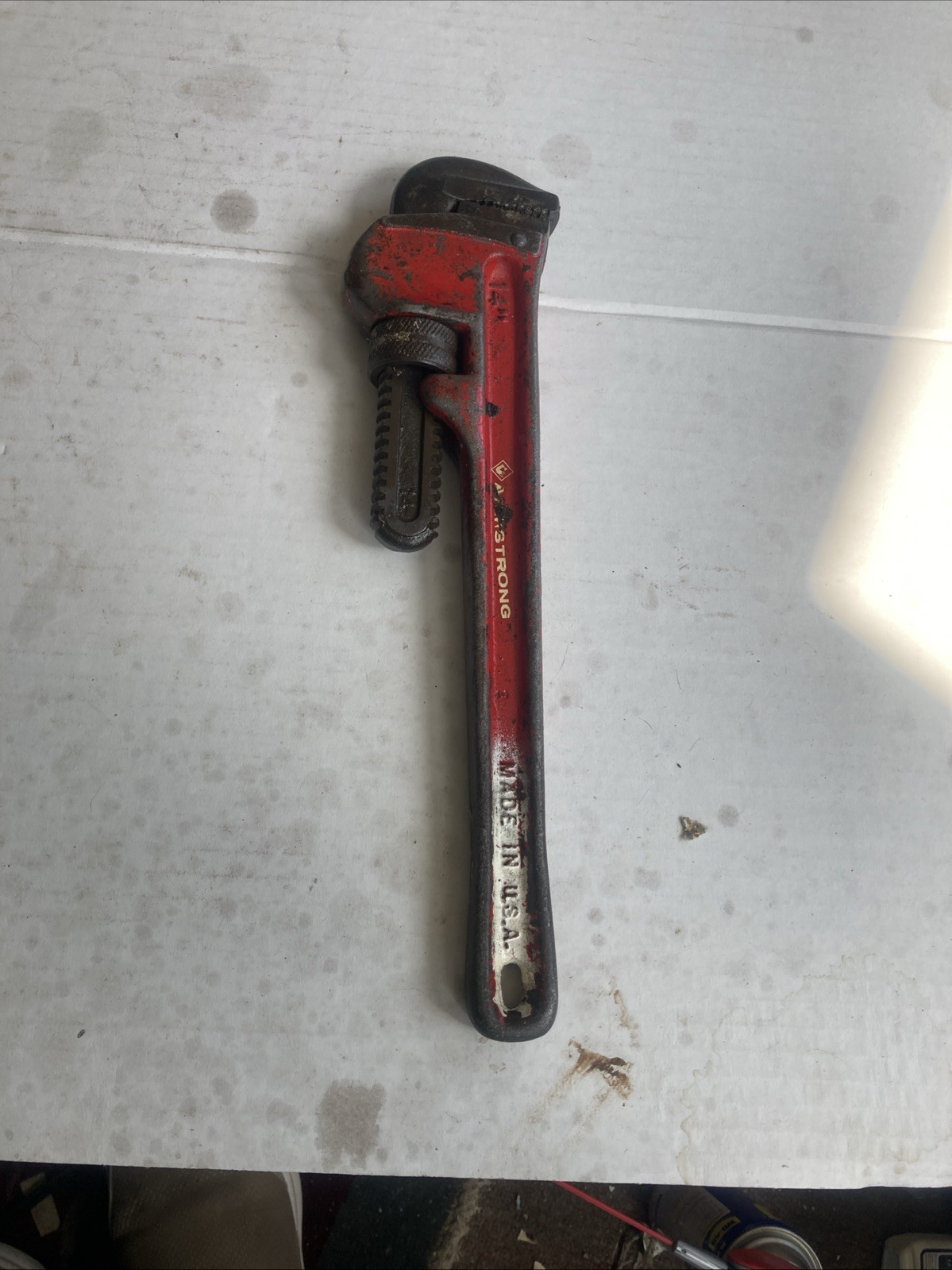 VINTAGE ARMSTRONG BRIDGEPORT PIPE WRENCH SIZE 14