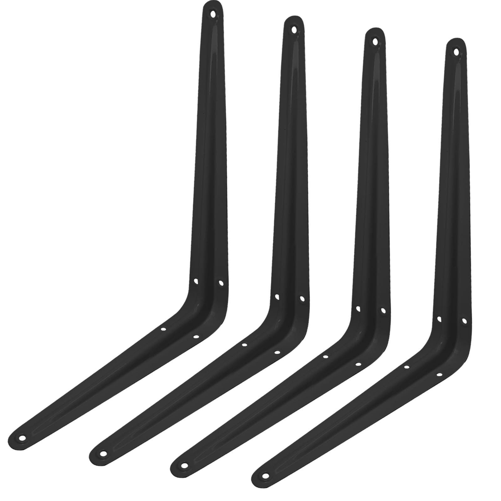 Verkelly 4 Pcs Black Steel Wall Mount Shelf Brackets, 10 x 12 Inch Heavy Duty...