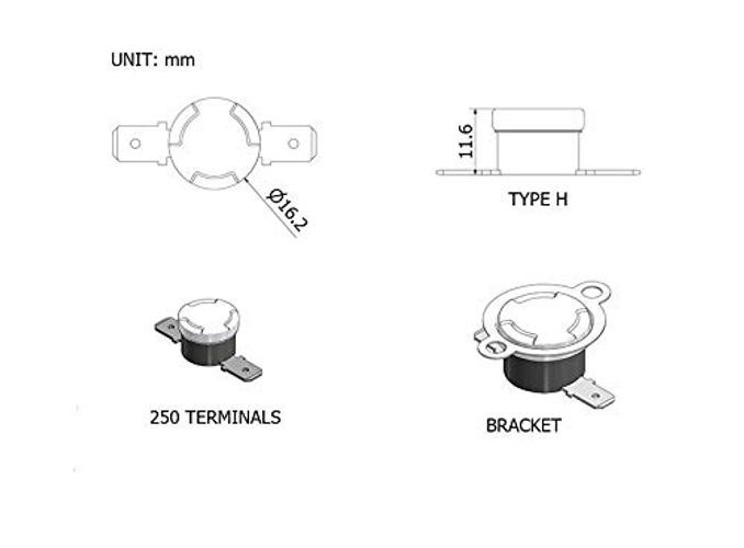 SEKI HB-2 Korea Temperature Sensor Thermal BIMETALLIC Switch Thermostat 110°C