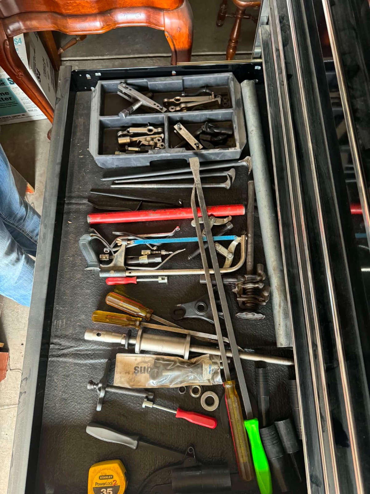 snap on tool box with tools.
