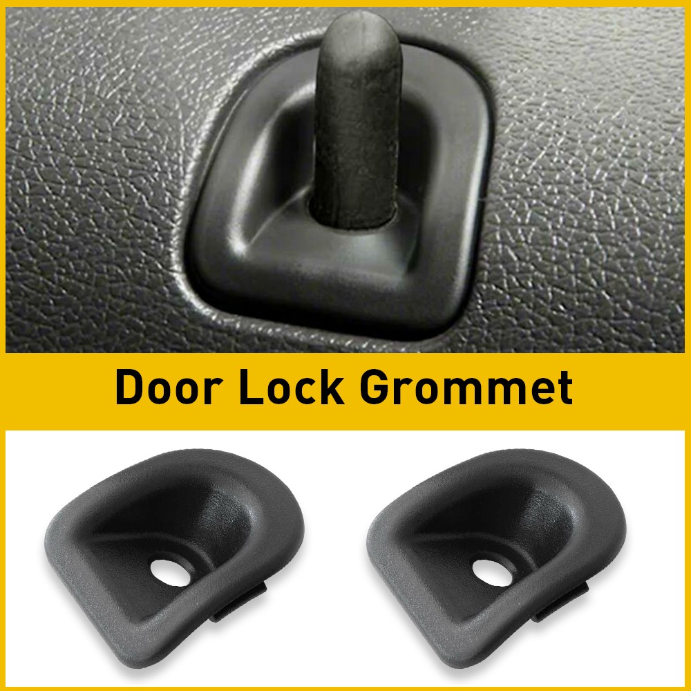 Black LH & RH For Ford Mustang 2005-2014 Pair Door Lock Knob Grommet Bezel Cover