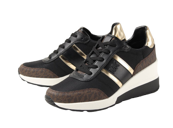 MICHAEL KORS BLACK/BROWN WOMENS TENNIS SHOE SIZES 6 AL 8.5, 43S2MAFSCD BLK